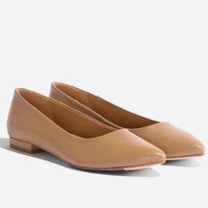 Nisolo Fina Pointed Toe Flat in Almond